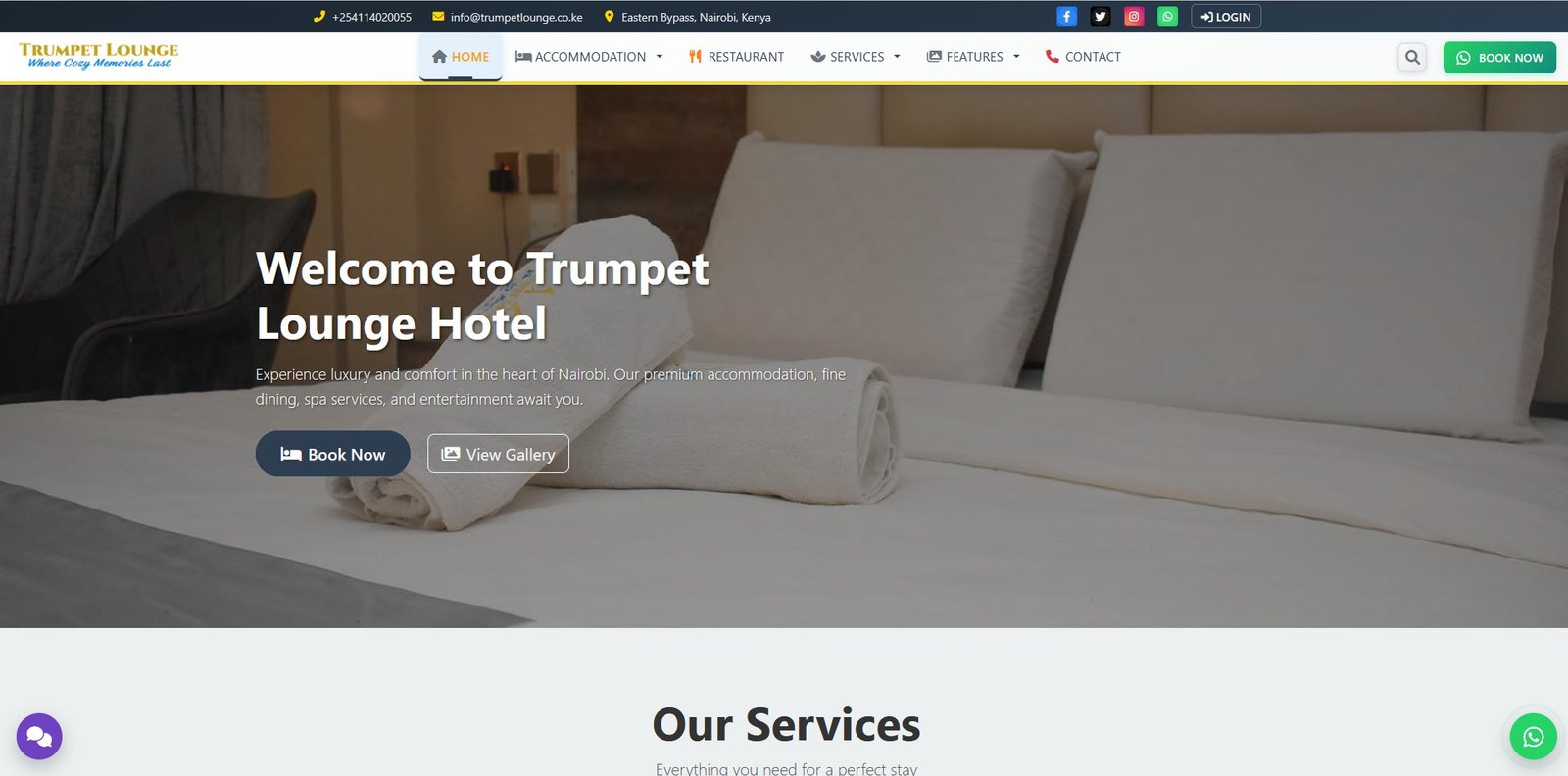 Trumpet Hotel Website